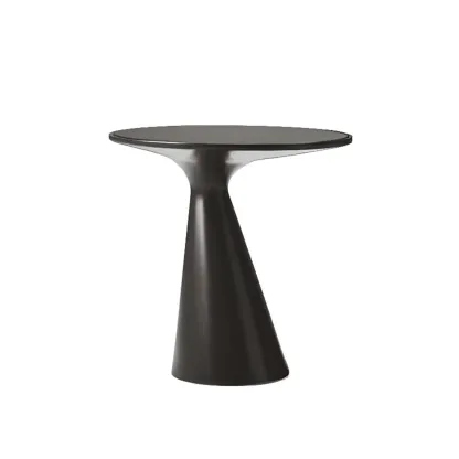 Modern Round Metal and Glass Side Table for Living Room Image - 5
