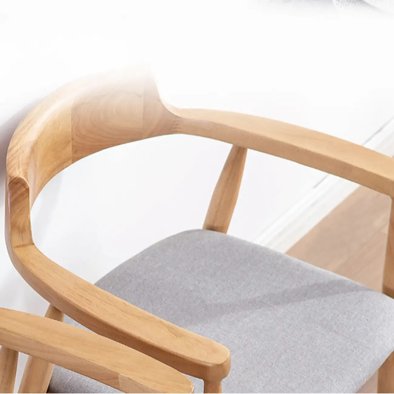 Simplistic Leather Upholstered Dining Chair Wooden with Armrest Image - 11