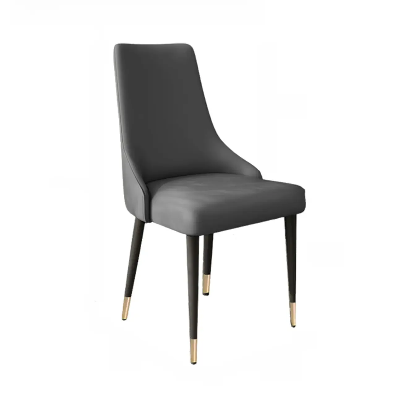 Modern Armless Faux Leather Upholstered High Back Dining Chair Image - 4