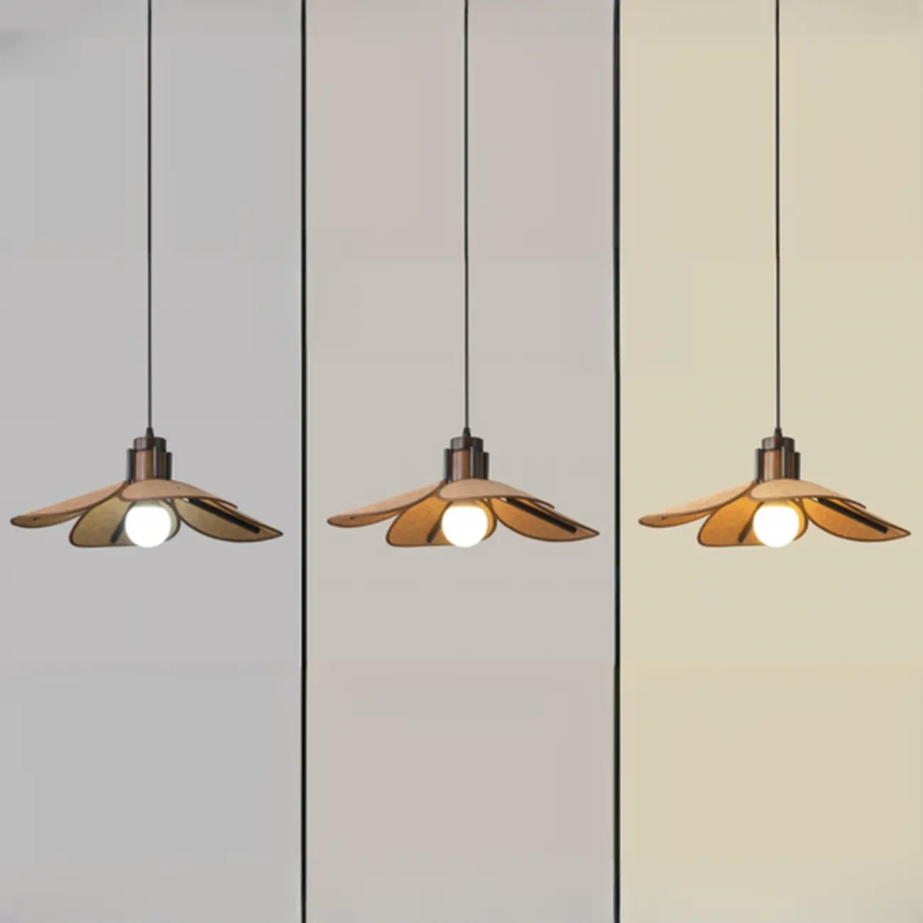 Walnut Wood Flora Pendant Light for Dining Room. Image - 10 | homeyfad