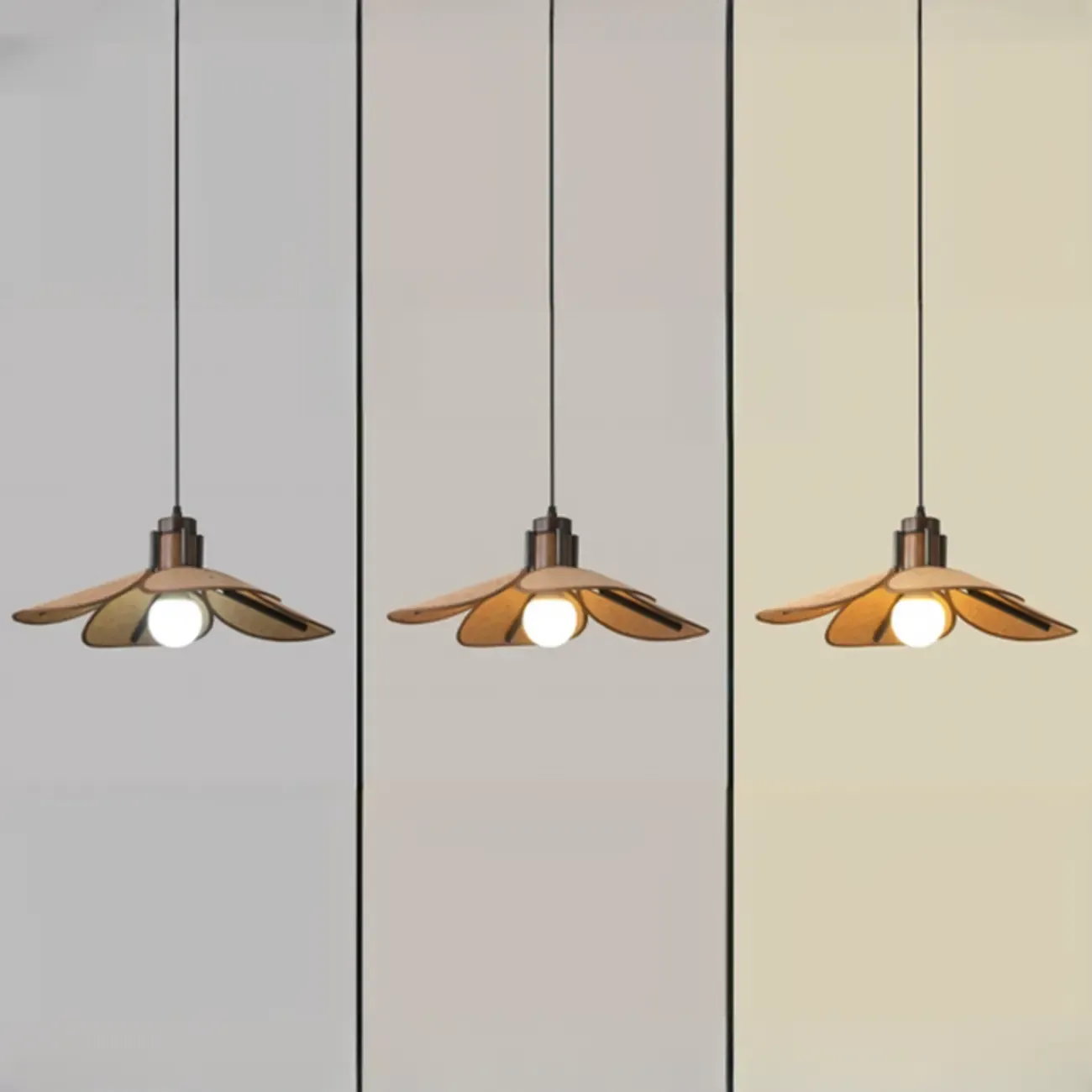 Walnut Wood Flora Pendant Light for Dining Room. Image - 10