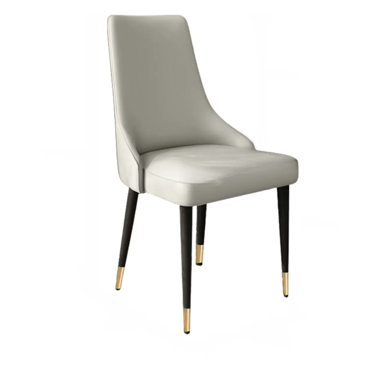 Modern Armless Faux Leather Upholstered High Back Dining Chair Image - 5