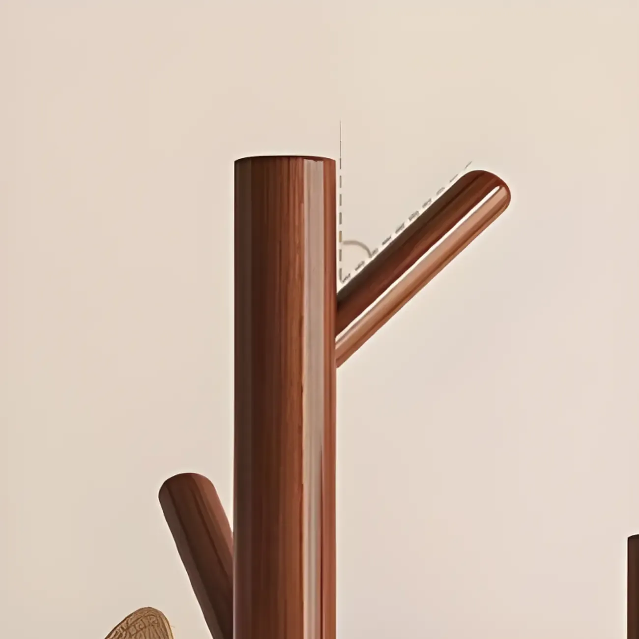 Modern Rotating Wooden Coat Rack with Shelves Image - 11