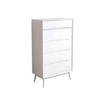 Retro Black Wood Dresser with Drawers storage for Bedroom Image - 17