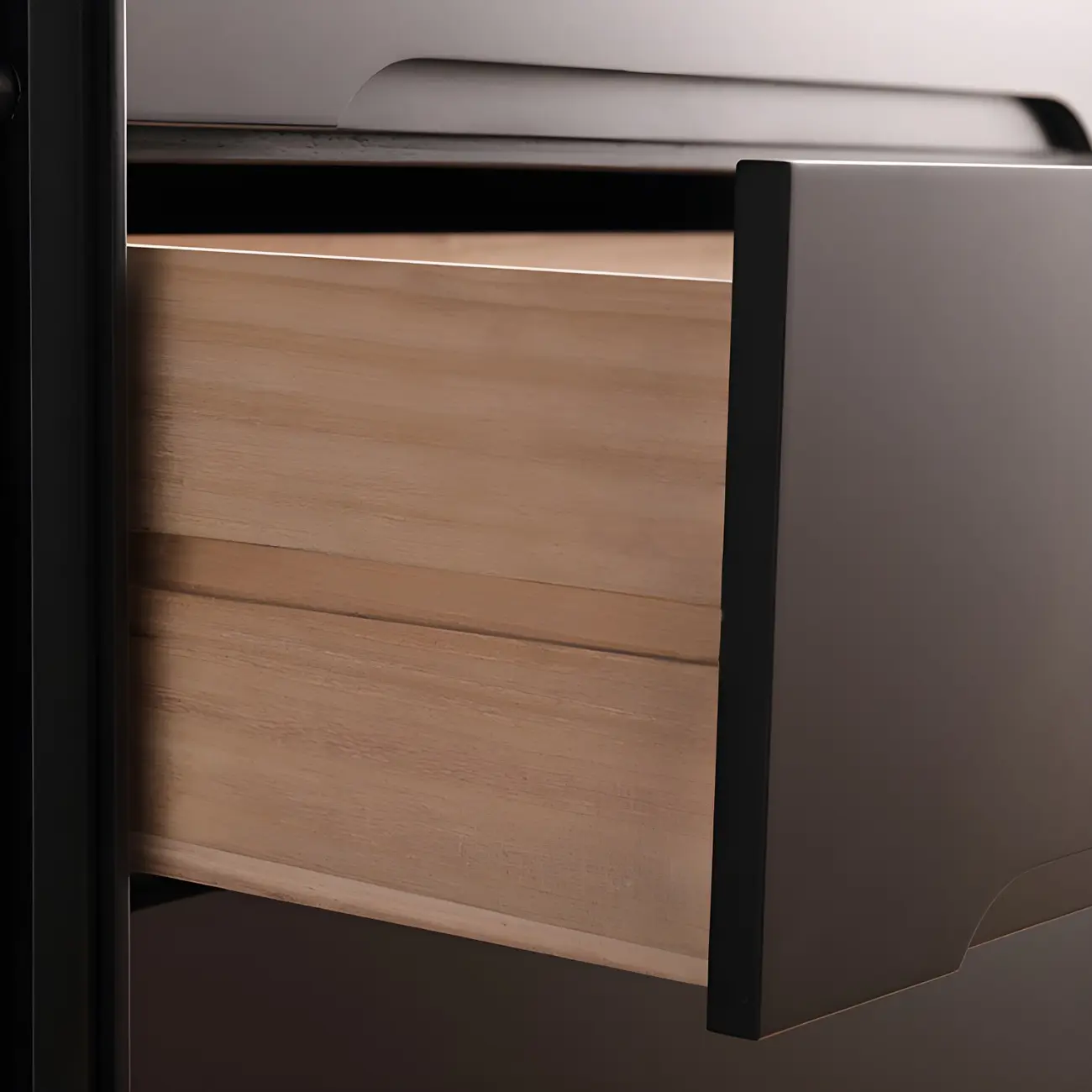 Retro Black Wood Dresser with Drawers for Bedroom Image - 16 | homeyfad