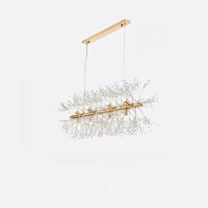 Golden Geometric Crystal Island Light Adjustable Hanging Length Image - 6