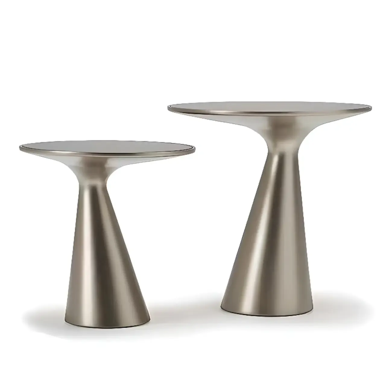 Modern Round Metal and Glass Side Table for Living Room Image - 10