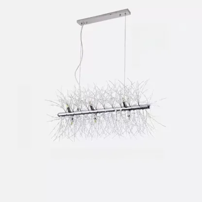 Golden Geometric Crystal Island Light Adjustable Hanging Length Image - 7