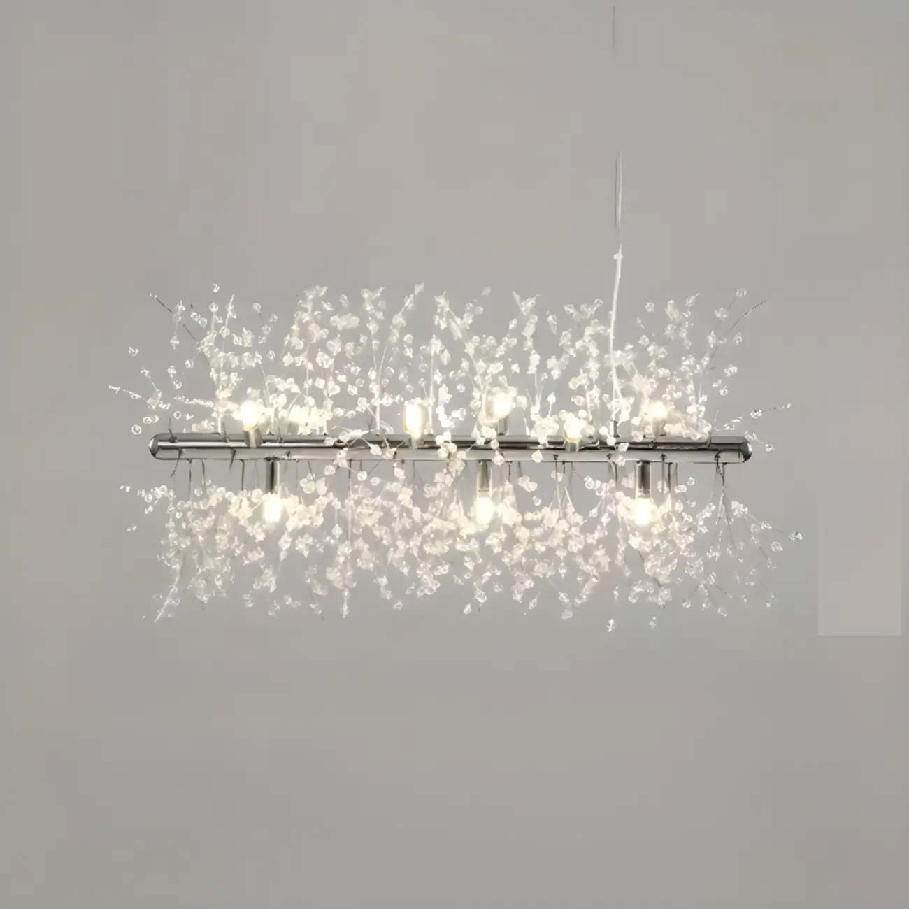 Golden Geometric Crystal Island Light Adjustable Hanging Length Image - 9 | homeyfad