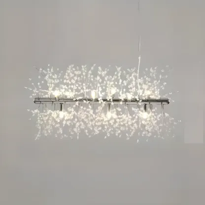 Golden Geometric Crystal Island Light Adjustable Hanging Length Image - 9