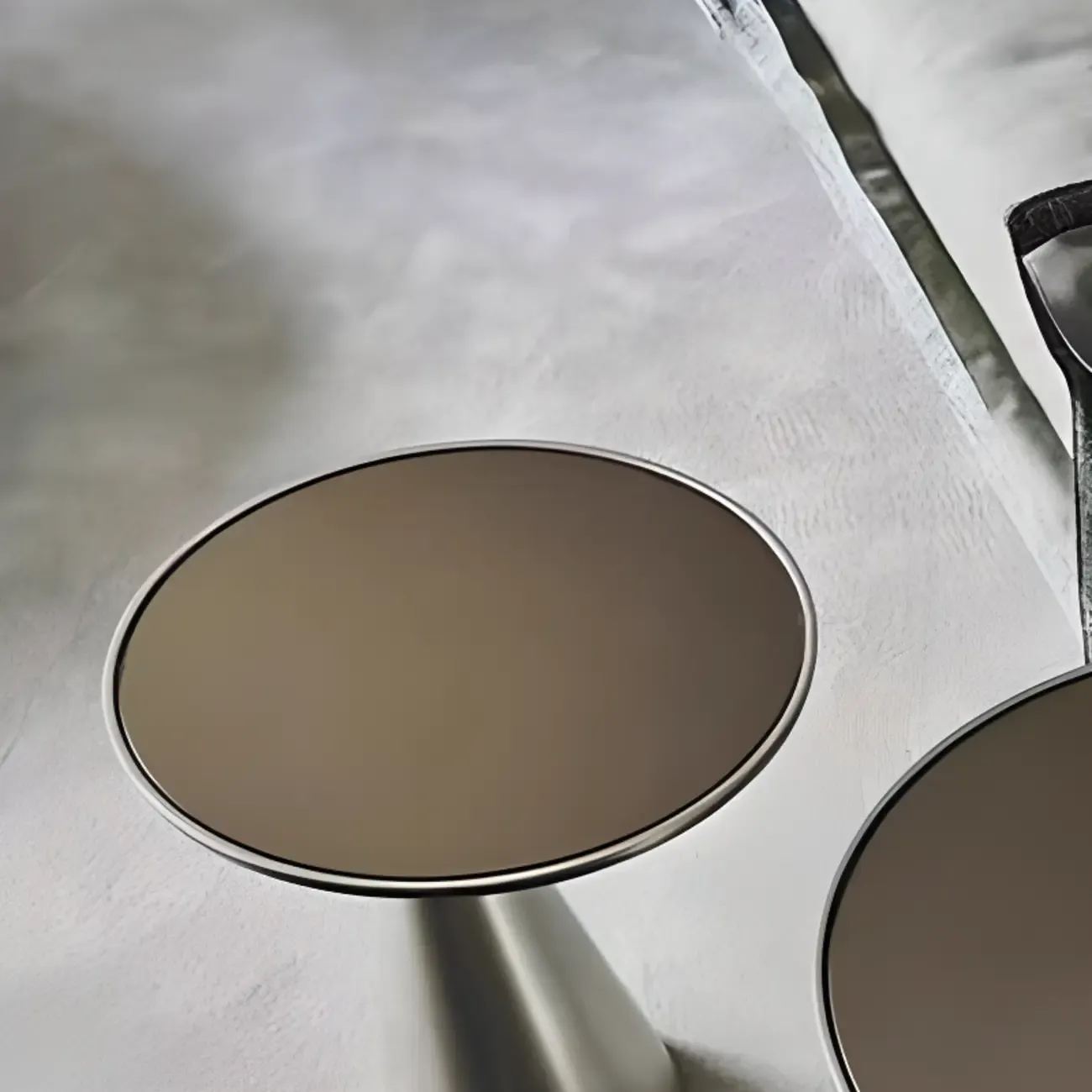 Modern Round Metal and Glass Side Table for Living Room Image - 13