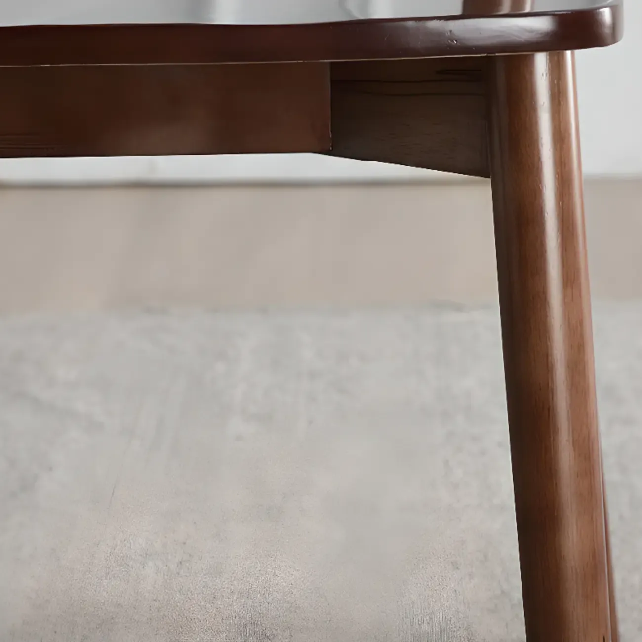 Scandinavian Wooden Low Back Upholstered Dining Chair Image - 3