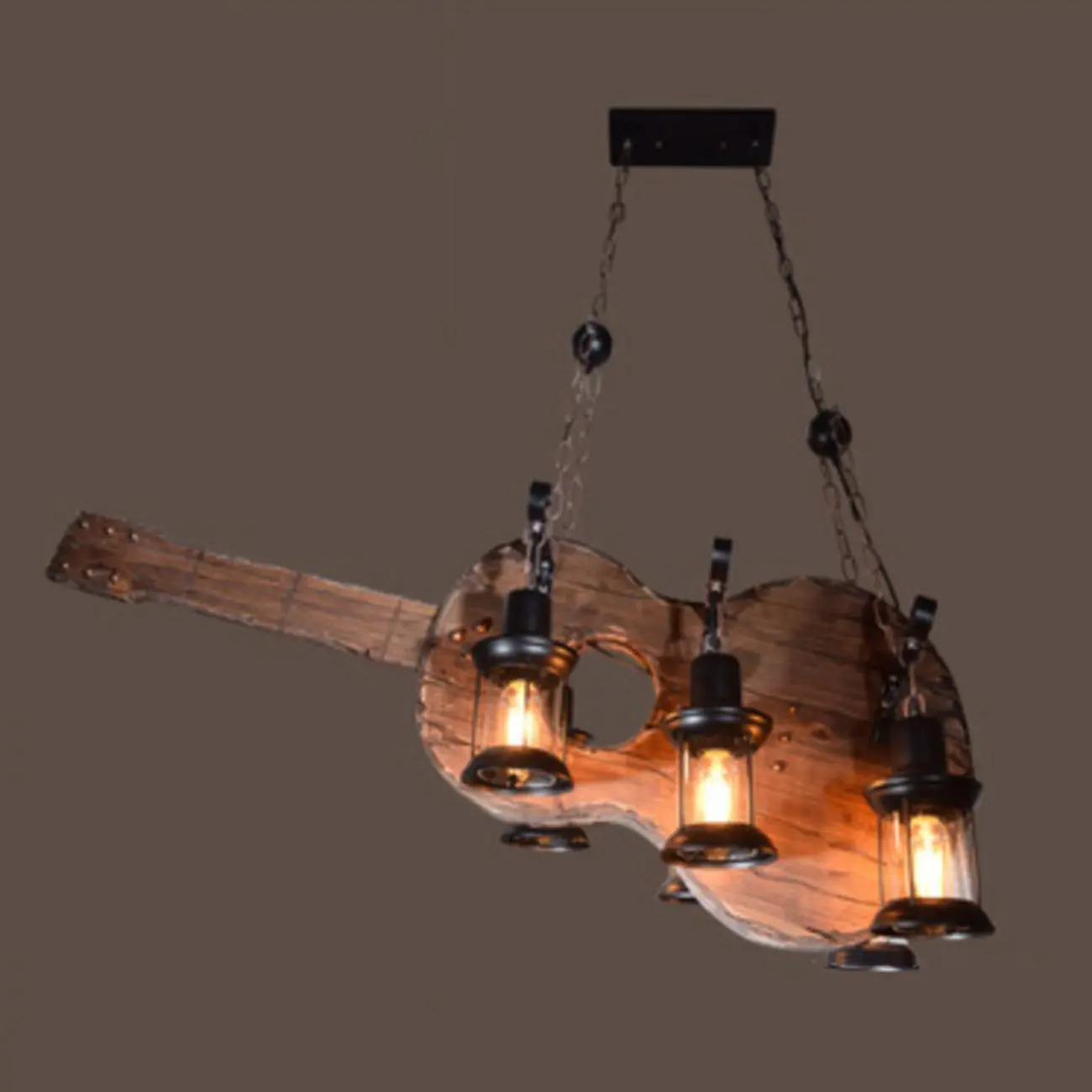 Industrial Island Light Brown Steampunk Cylindrical Pendant Light Image - 11 | homeyfad