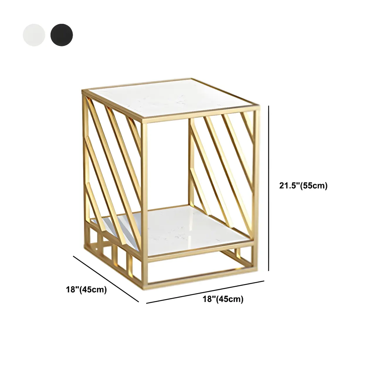 Luxury Bedside Table with Metal Frame in Black Stone Countertop Image - 17 | homeyfad