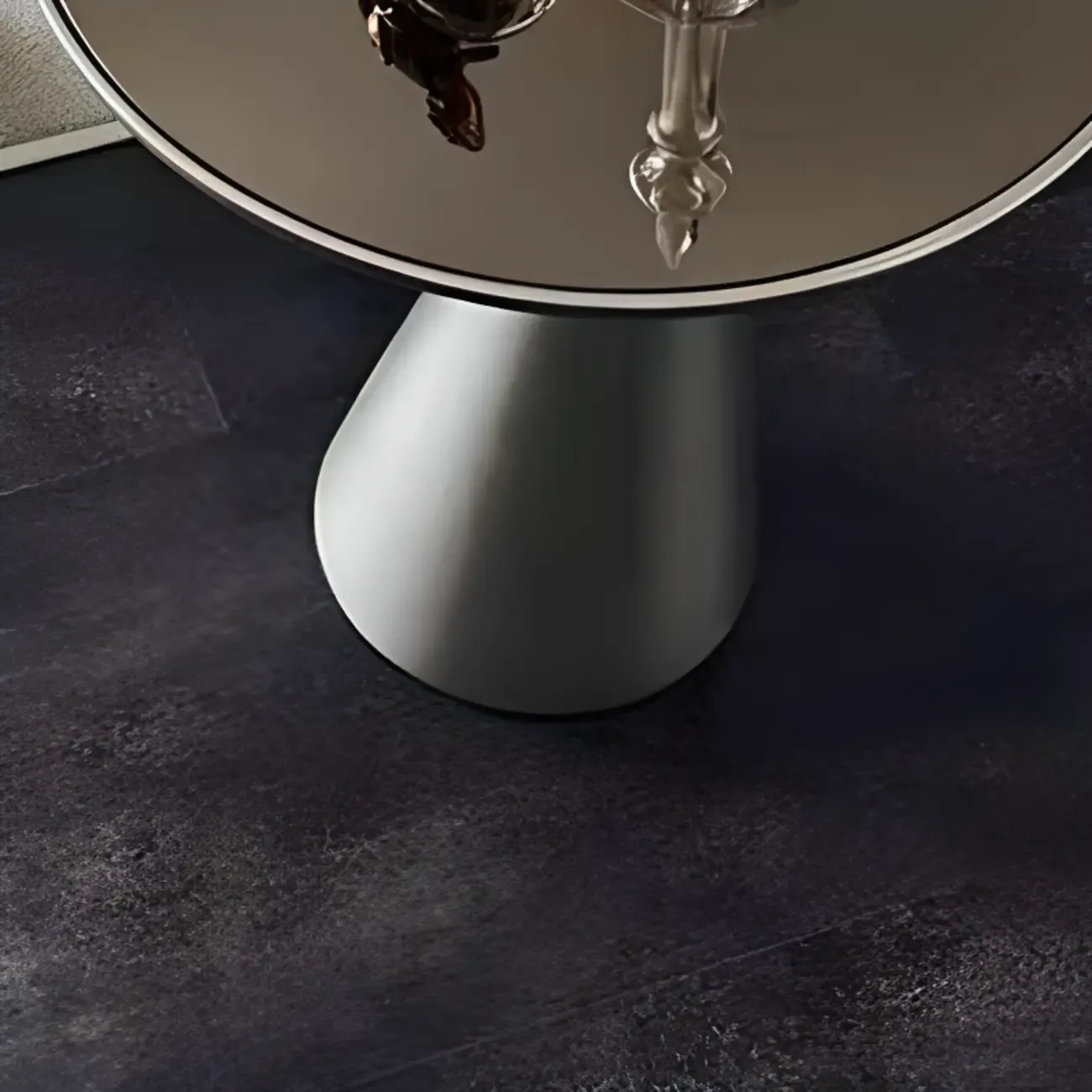 Modern Round Metal and Glass Side Table for Living Room Image - 14