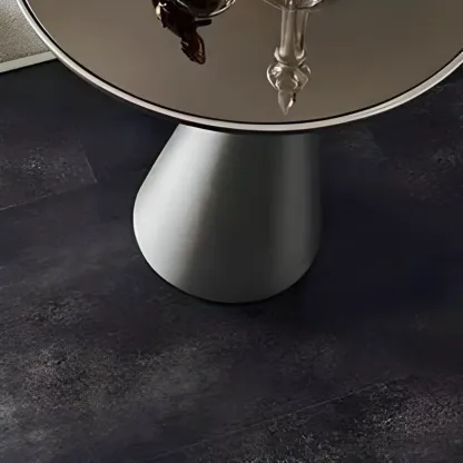 Modern Round Metal and Glass Side Table for Living Room Image - 14