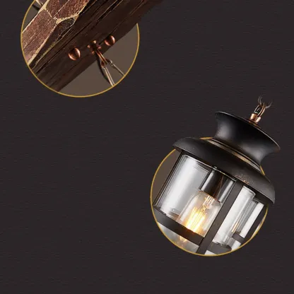 Industrial Island Light Brown Steampunk Cylindrical Pendant Light Image - 12