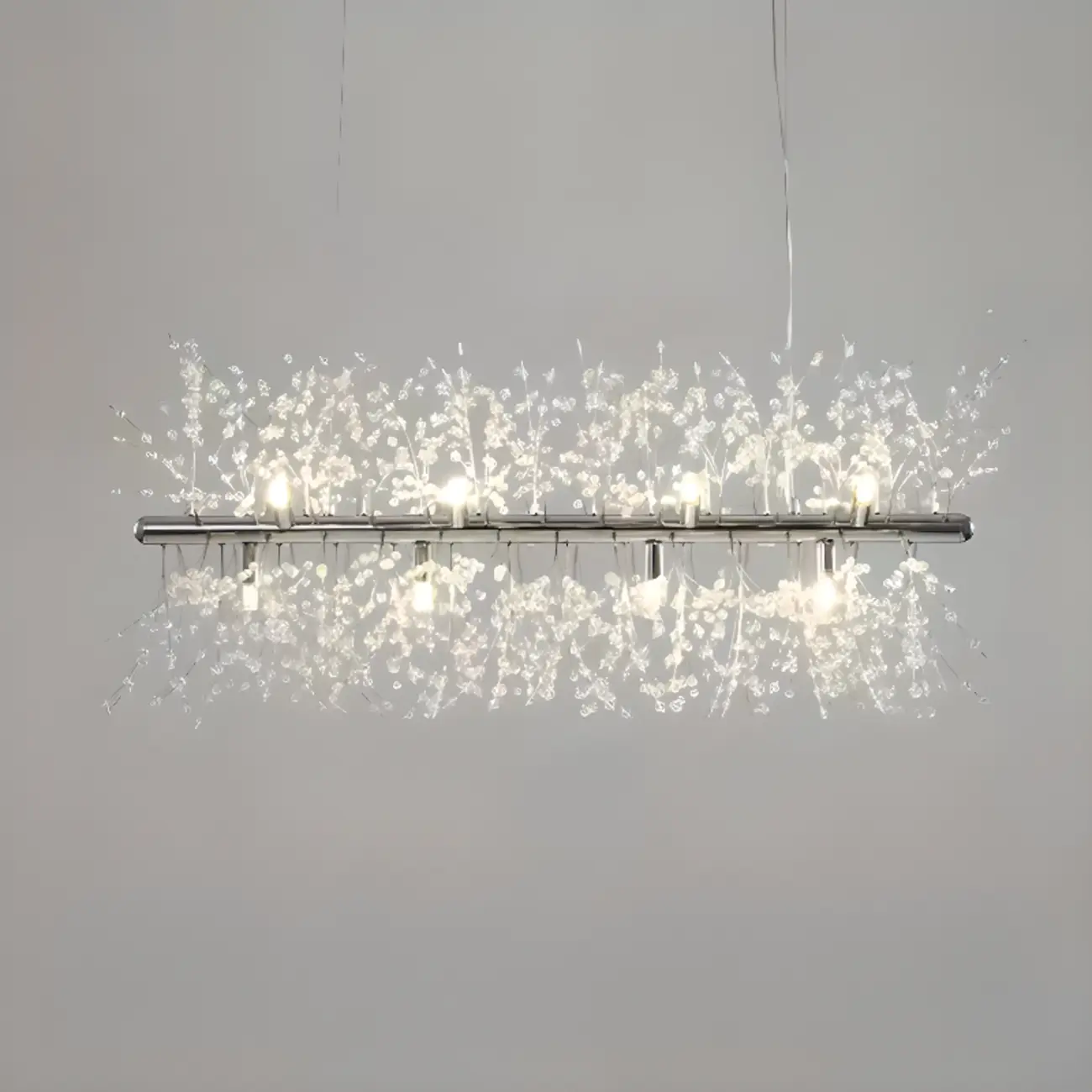 Golden Geometric Crystal Island Light Adjustable Hanging Length Image - 11 | homeyfad