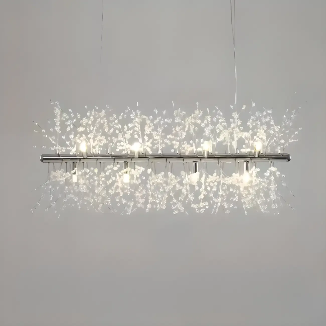 Golden Geometric Crystal Island Light Adjustable Hanging Length Image - 11