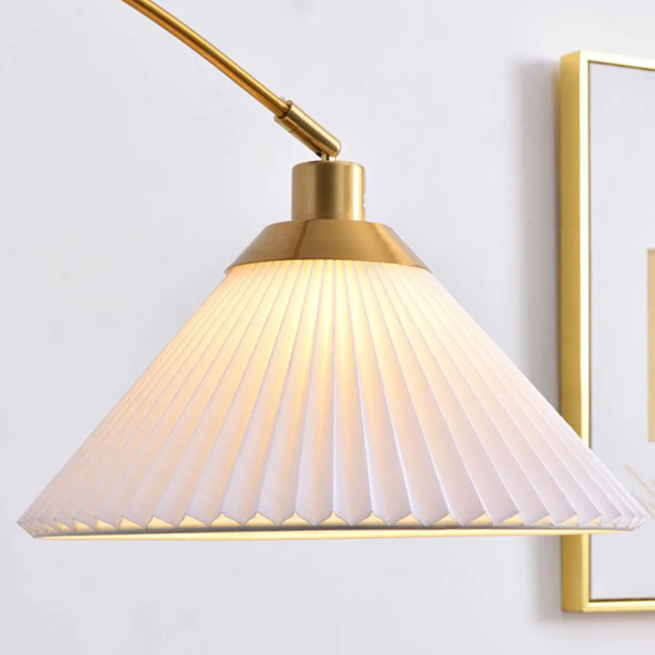 Arc Floor Lamp with Shelves and Adjustable Head for Living Room Image - 10 | homeyfad