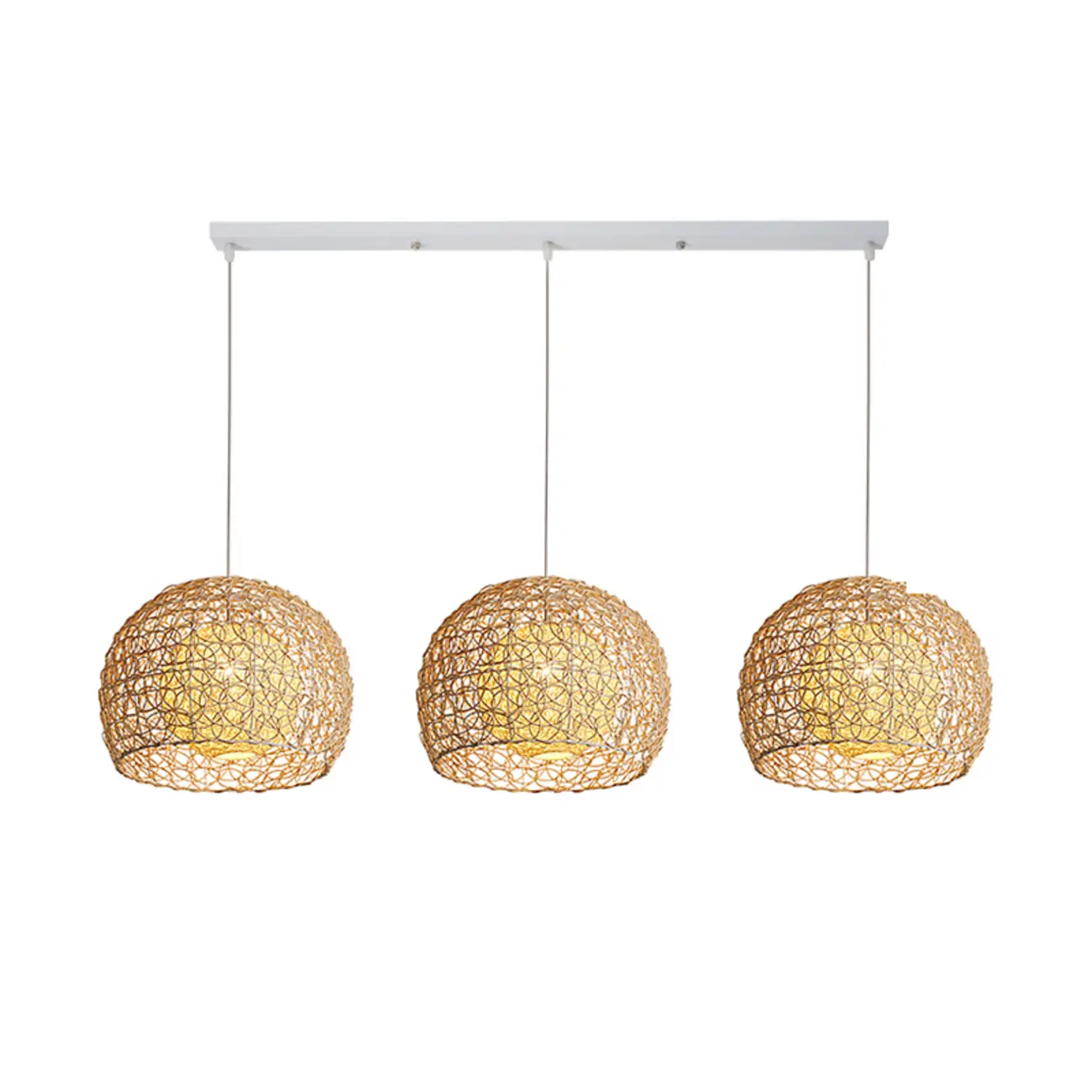 Japanese Rattan Round Lantern Pendant Light for Dining Room Image - 7 | homeyfad