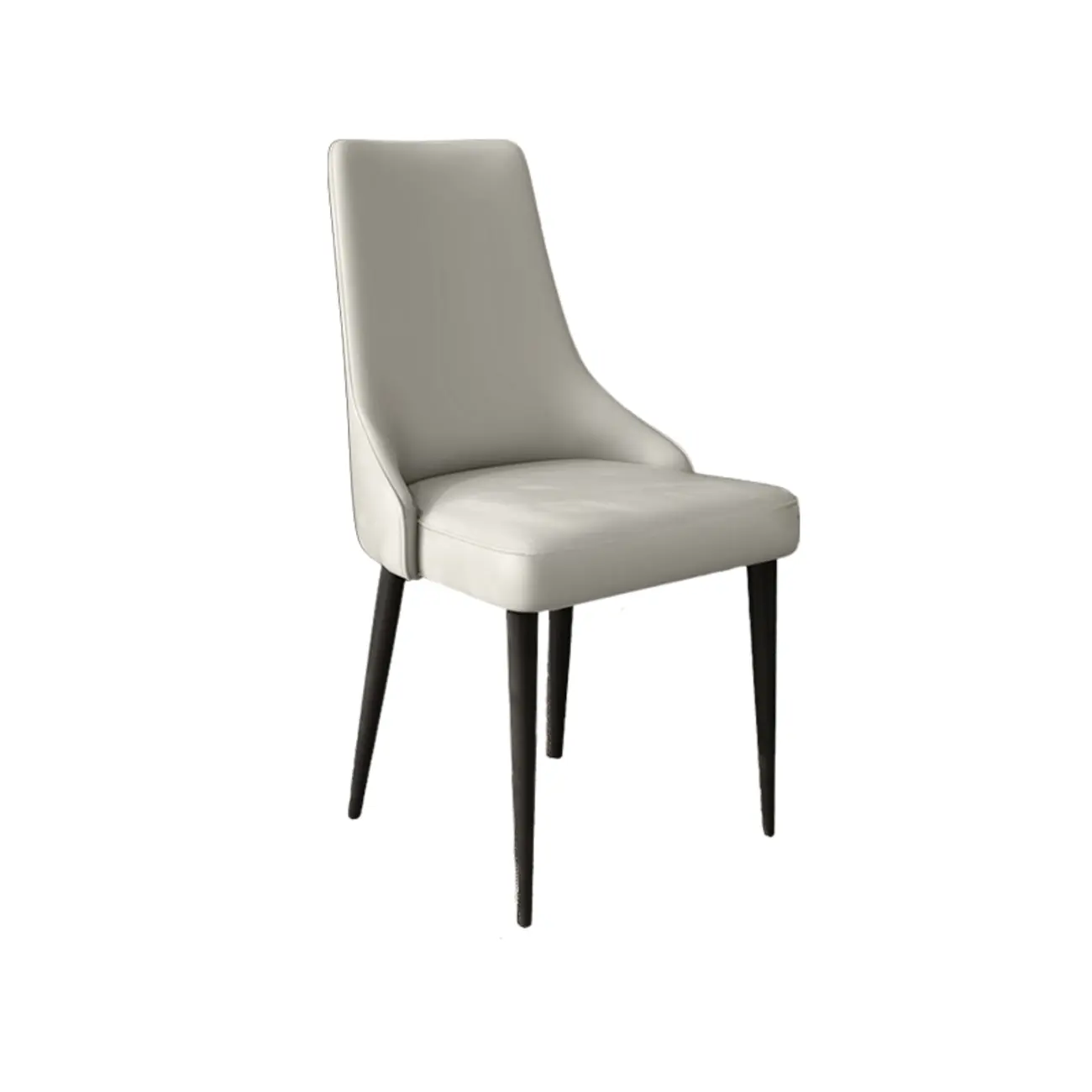 Modern Armless Faux Leather Upholstered High Back Dining Chair Image - 13 | homeyfad