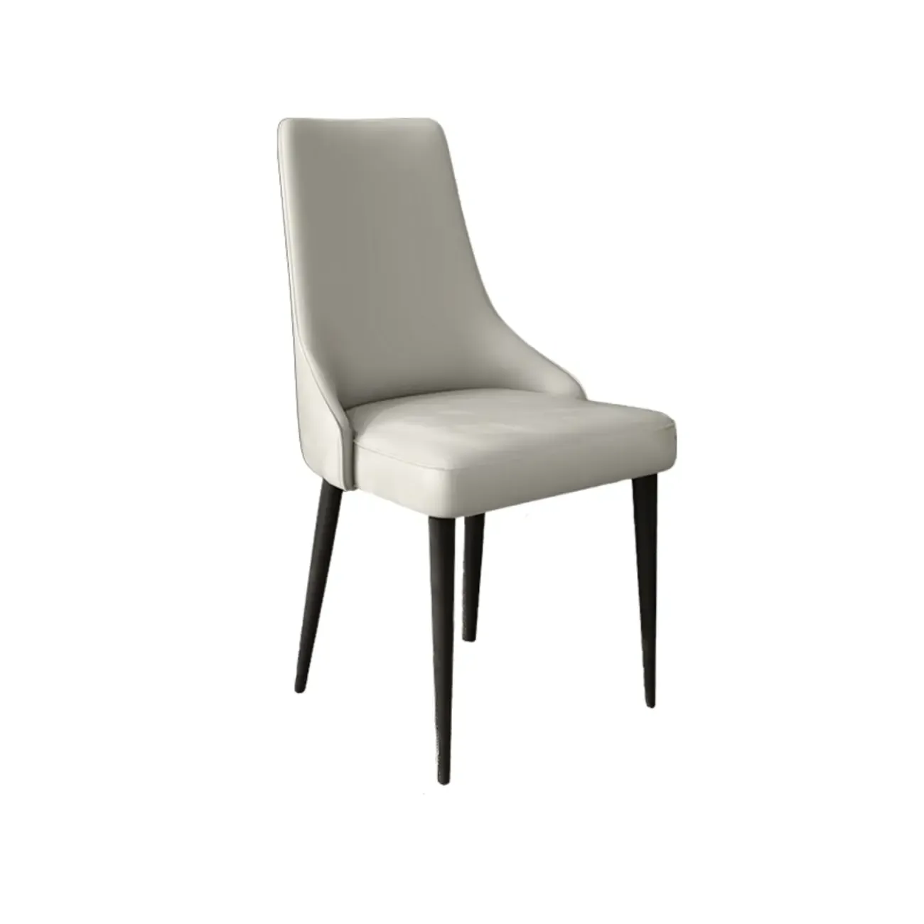 Modern Armless Faux Leather Upholstered High Back Dining Chair Image - 13