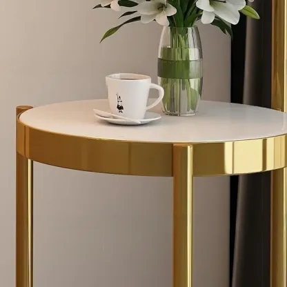 Arc Floor Lamp with Shelves and Adjustable Head for Living Room Image - 11