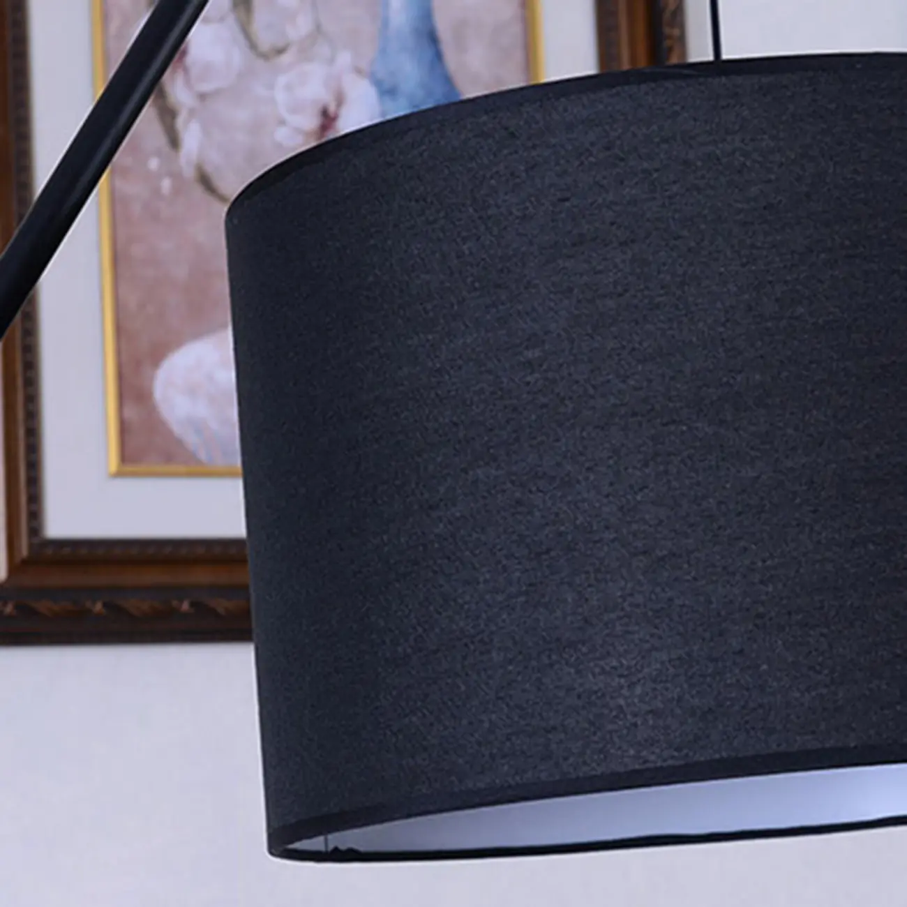 Black Traditional Floor Lamp with White Pleated Fabric Shade Image - 11 | homeyfad