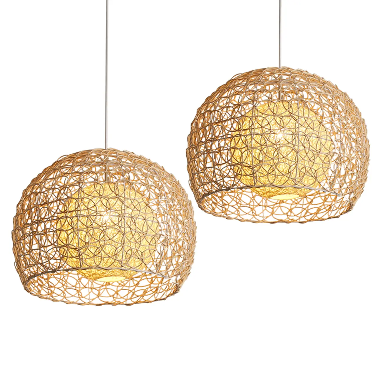 Japanese Rattan Round Lantern Pendant Light for Dining Room Image - 8 | homeyfad