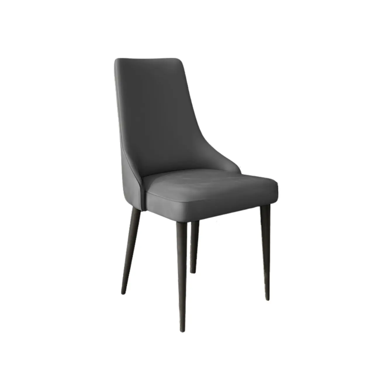 Modern Armless Faux Leather Upholstered High Back Dining Chair Image - 15 | homeyfad