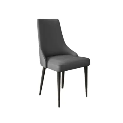 Modern Armless Faux Leather Upholstered High Back Dining Chair Image - 15
