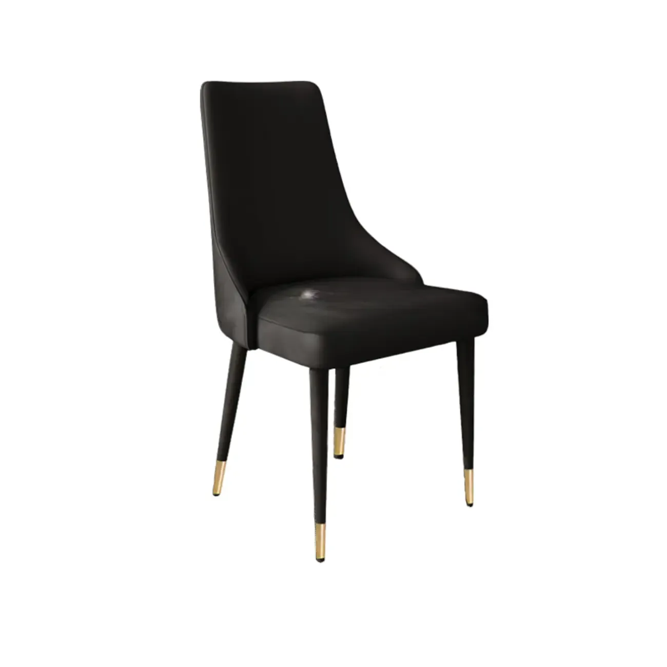 Modern Armless Faux Leather Upholstered High Back Dining Chair Image - 16