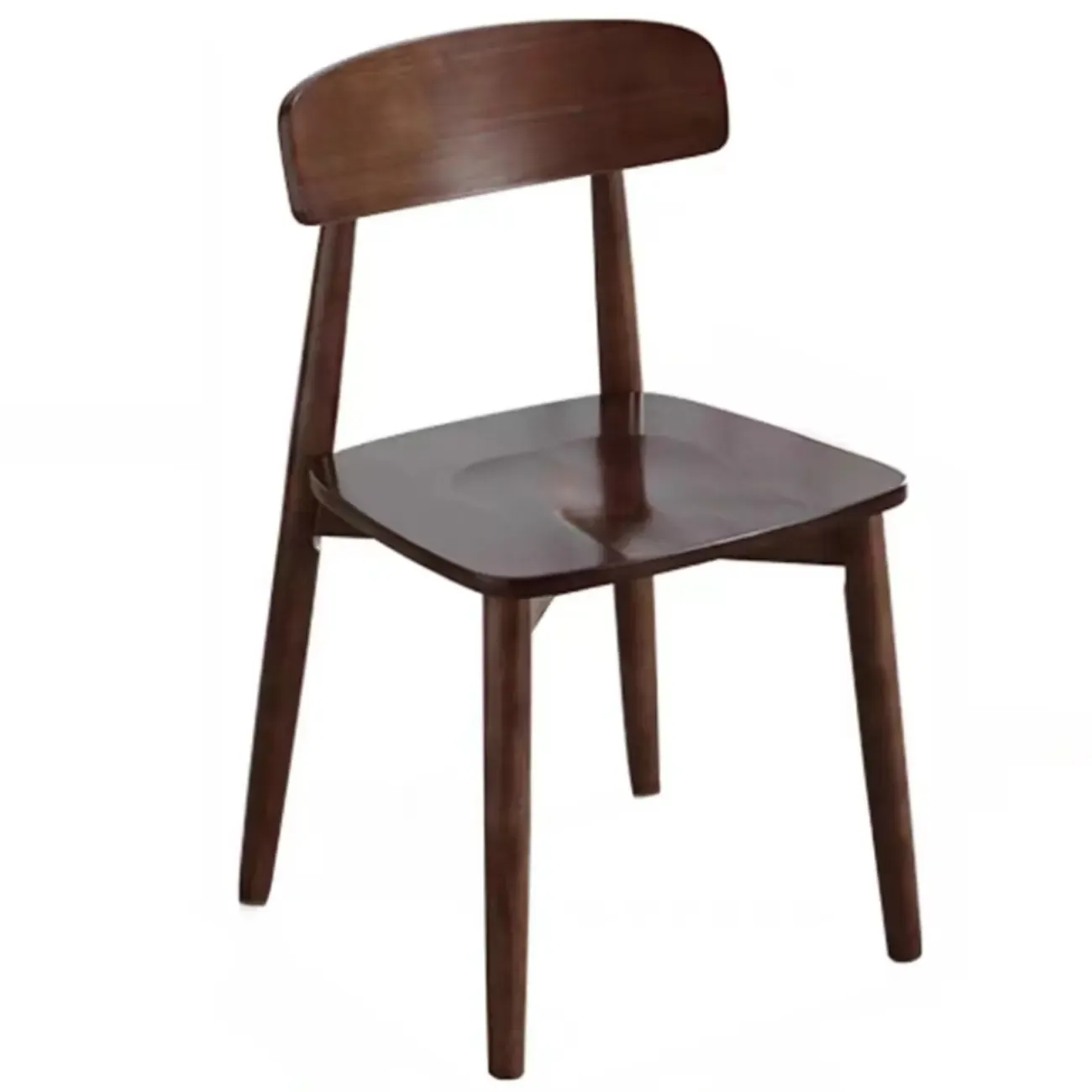 Scandinavian Wooden Low Back Upholstered Dining Chair Image - 9