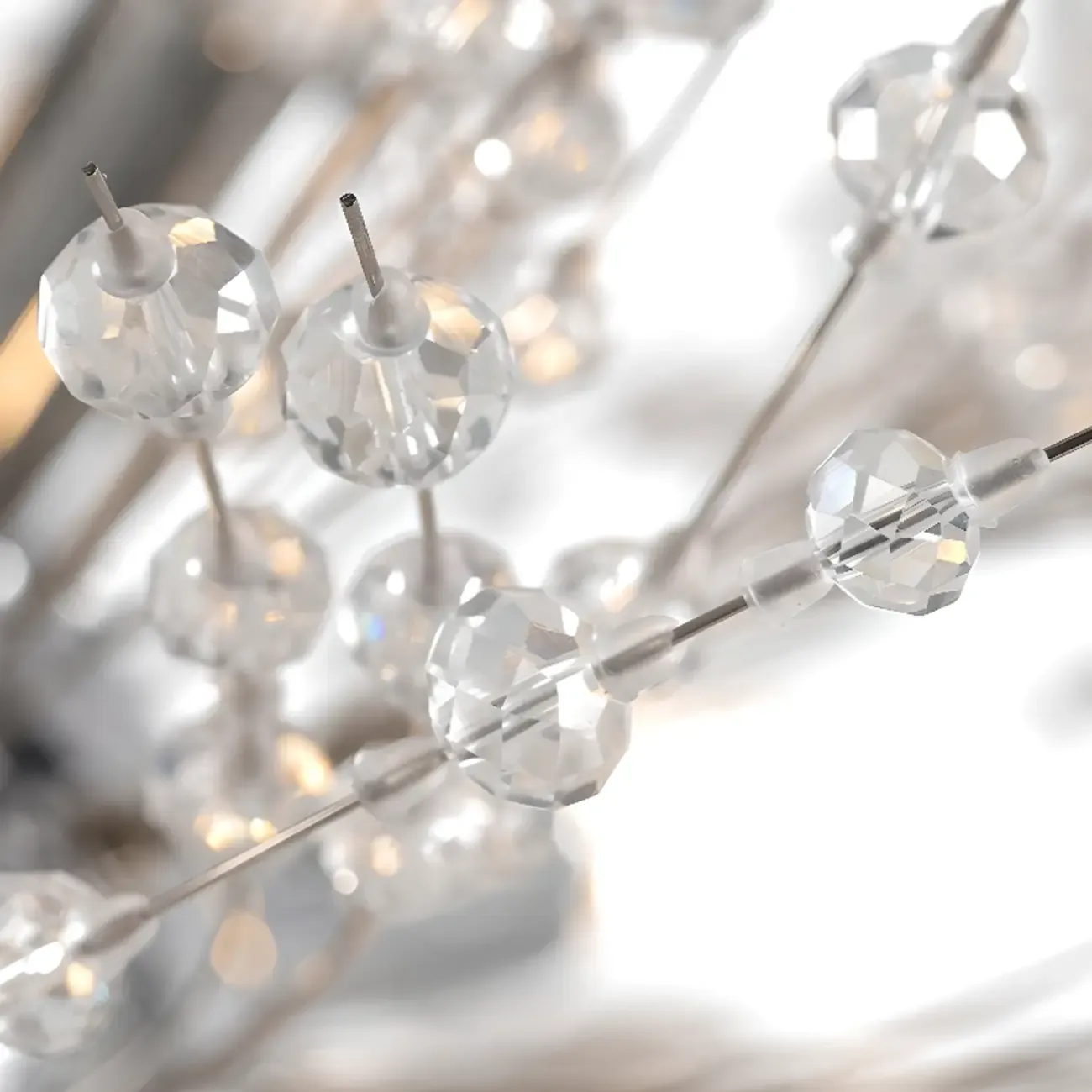 Golden Geometric Crystal Island Light Adjustable Hanging Length Image - 15