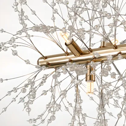 Golden Geometric Crystal Island Light Adjustable Hanging Length Image - 16