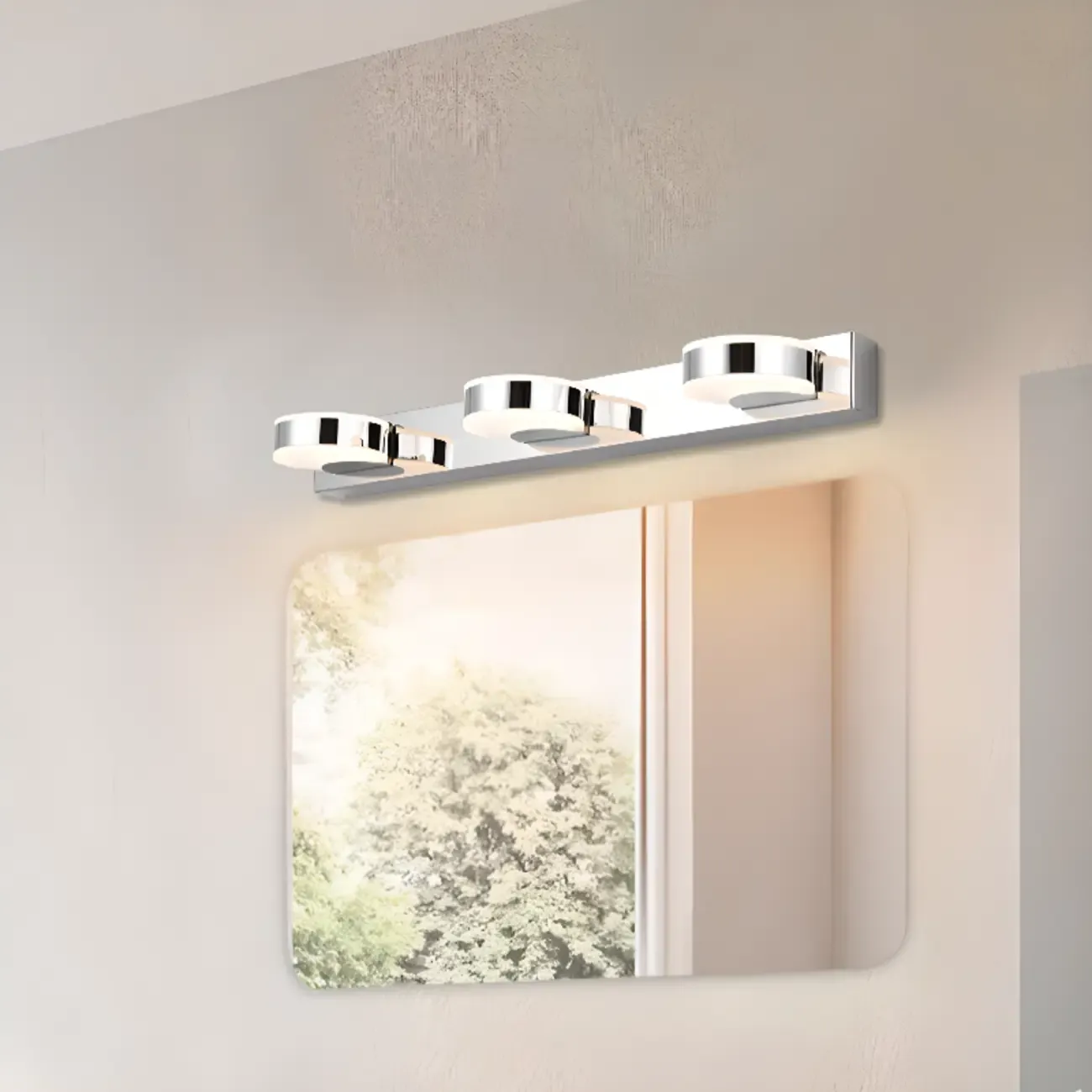 Modern Mini Silver LED Vanity Light for Bathroom Decor Image - 1