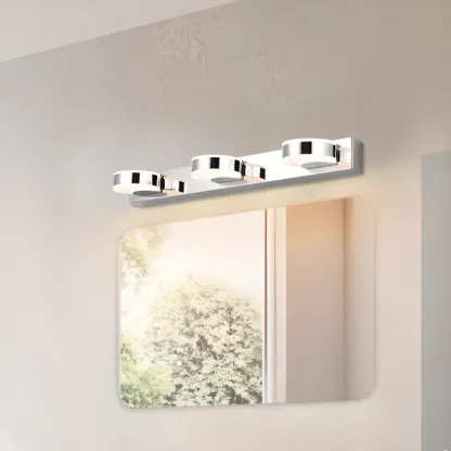 Modern Mini Silver LED Vanity Light for Bathroom Decor Image - 1