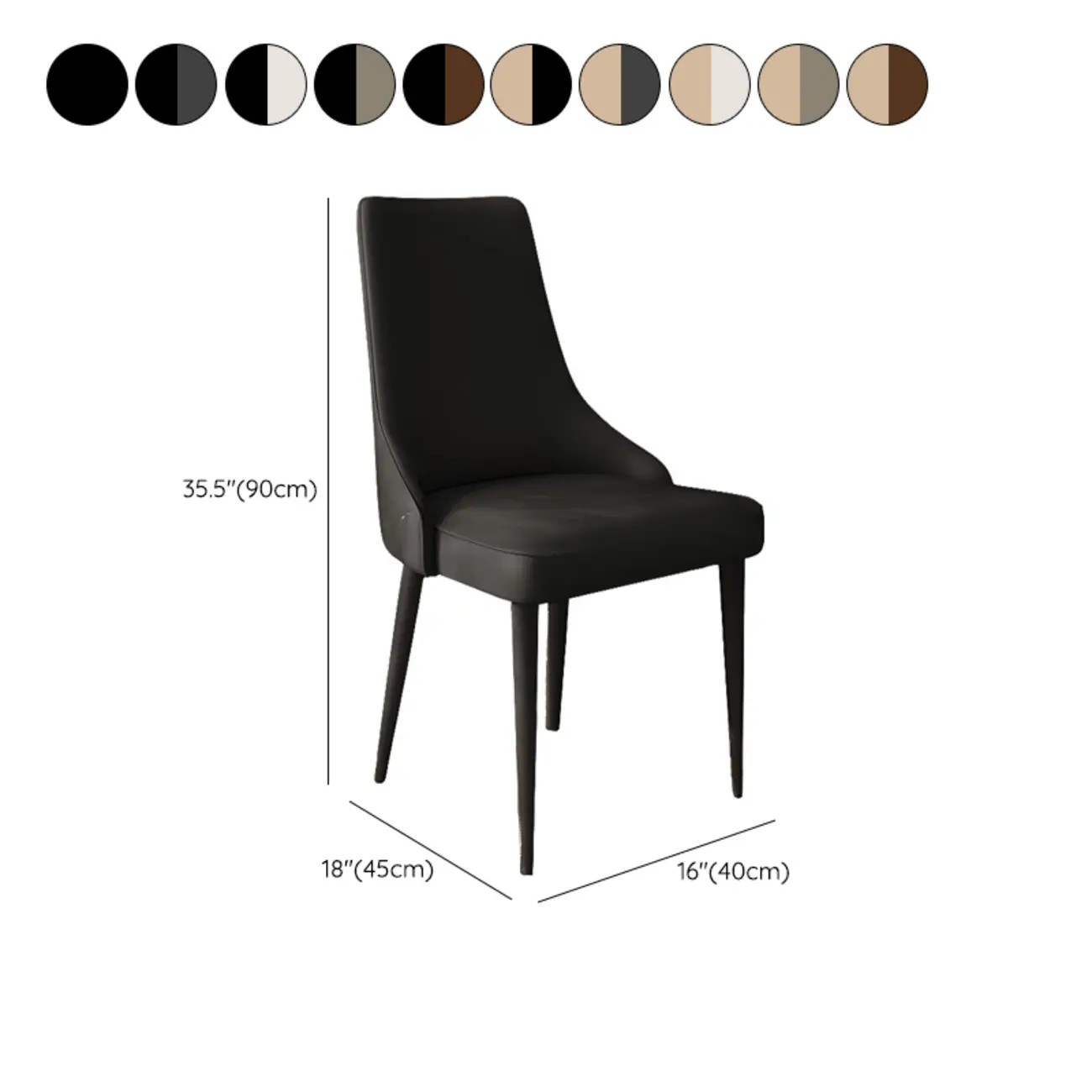 Modern Armless Faux Leather Upholstered High Back Dining Chair #size | homeyfad