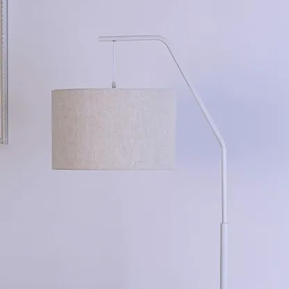 Black Traditional Floor Lamp with White Pleated Fabric Shade Image - 15