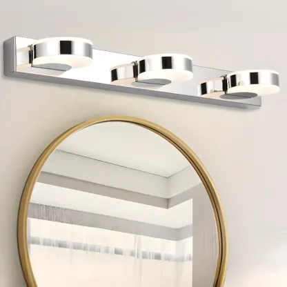Modern Mini Silver LED Vanity Light for Bathroom Decor Image - 2