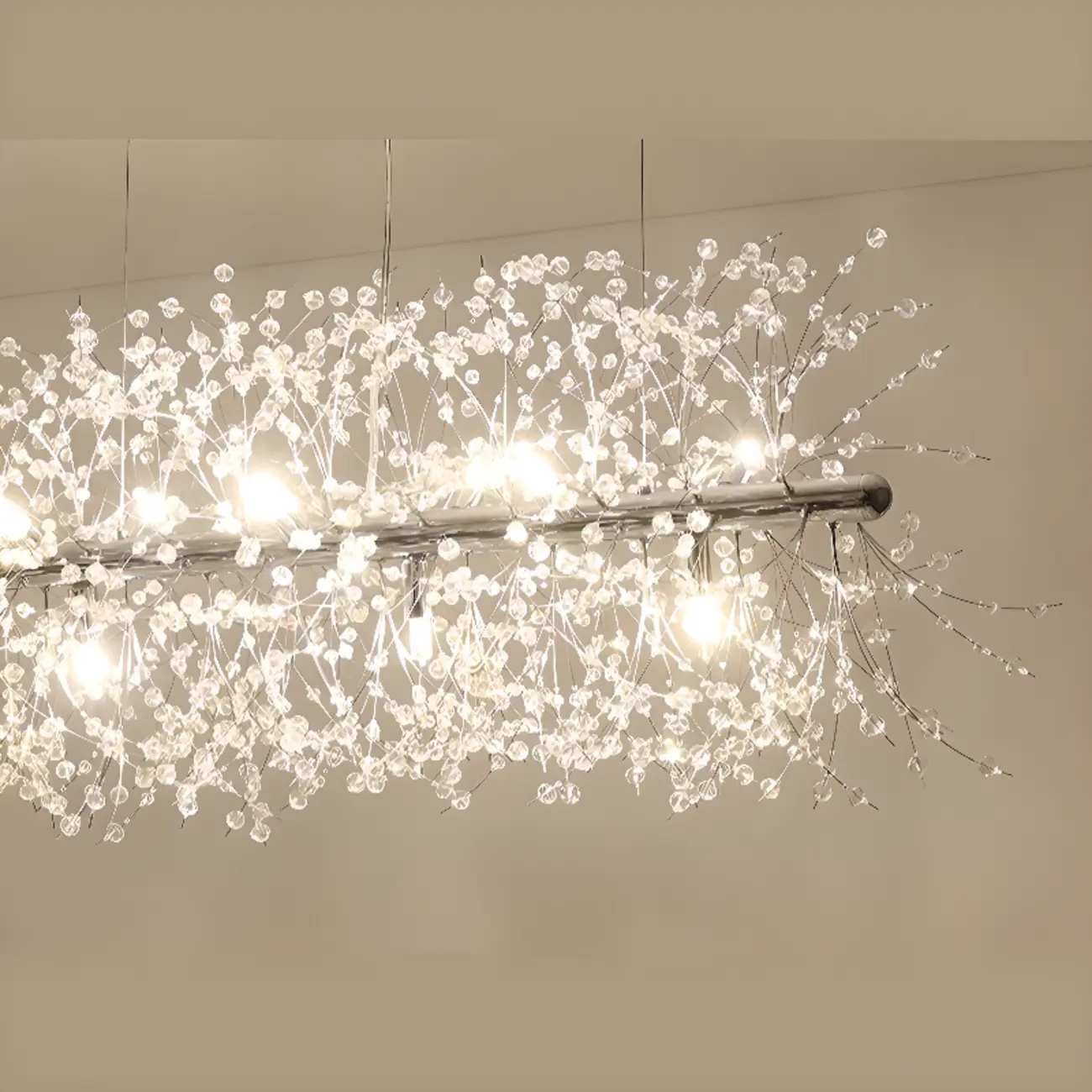 Golden Geometric Crystal Island Light Adjustable Hanging Length Image - 17 | homeyfad