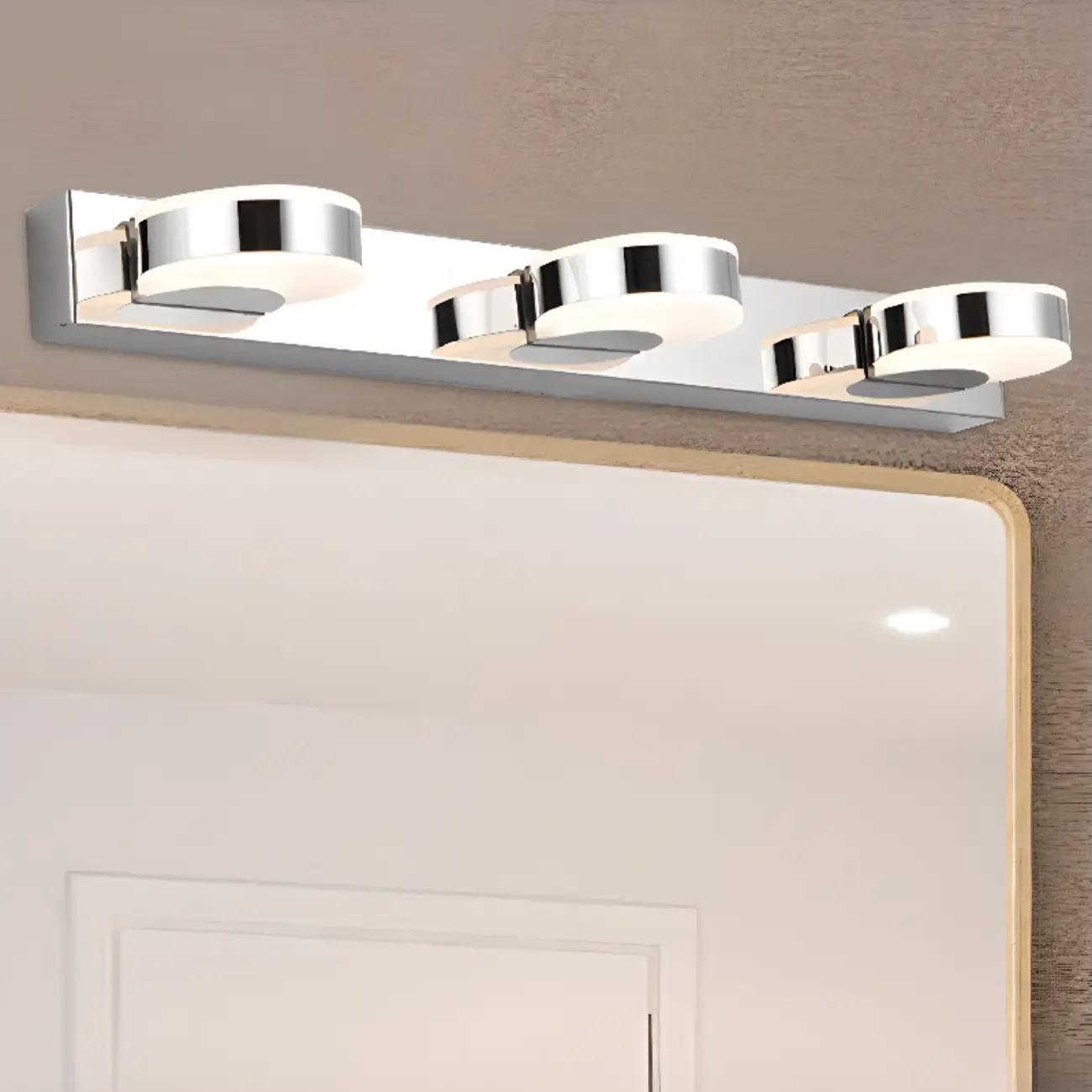 Modern Mini Silver LED Vanity Light for Bathroom Decor Image - 3