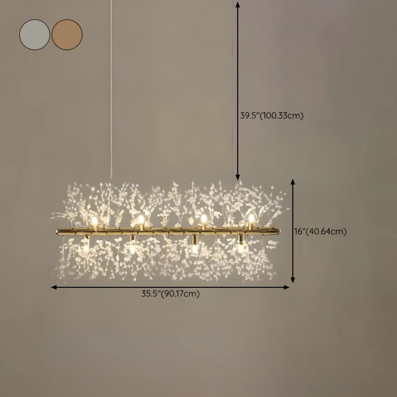 Golden Geometric Crystal Island Light Adjustable Hanging Length Image - 19 | homeyfad
