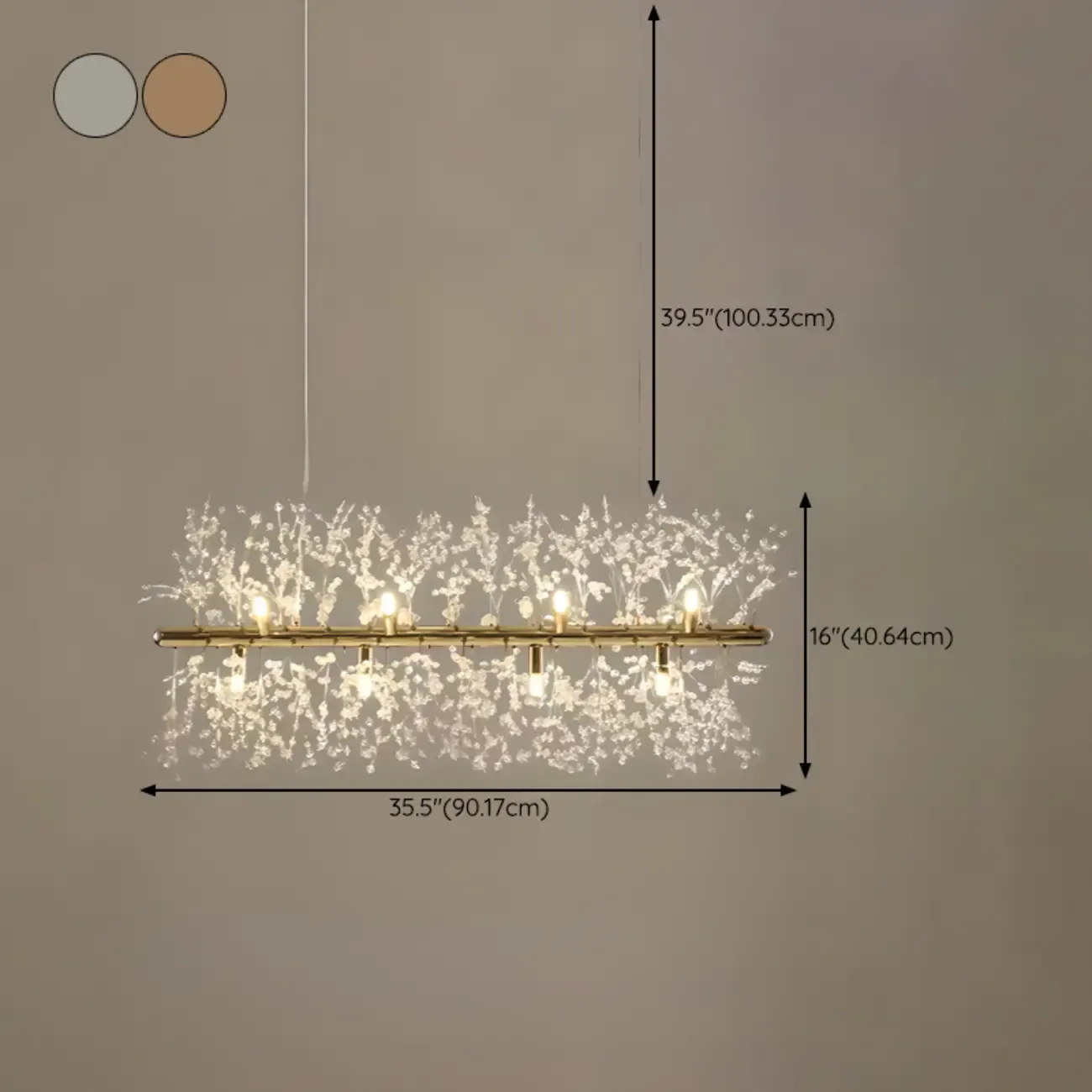 Golden Geometric Crystal Island Light Adjustable Hanging Length Image - 19