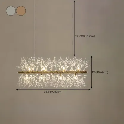 Golden Geometric Crystal Island Light Adjustable Hanging Length Image - 19