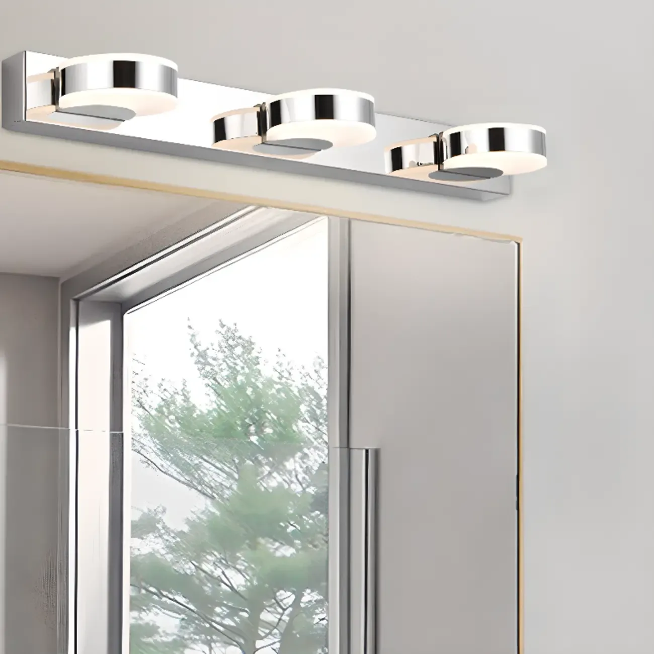 Modern Mini Silver LED Vanity Light for Bathroom Decor Image - 4