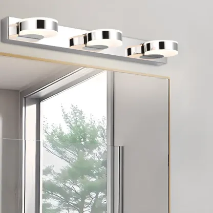 Modern Mini Silver LED Vanity Light for Bathroom Decor Image - 4