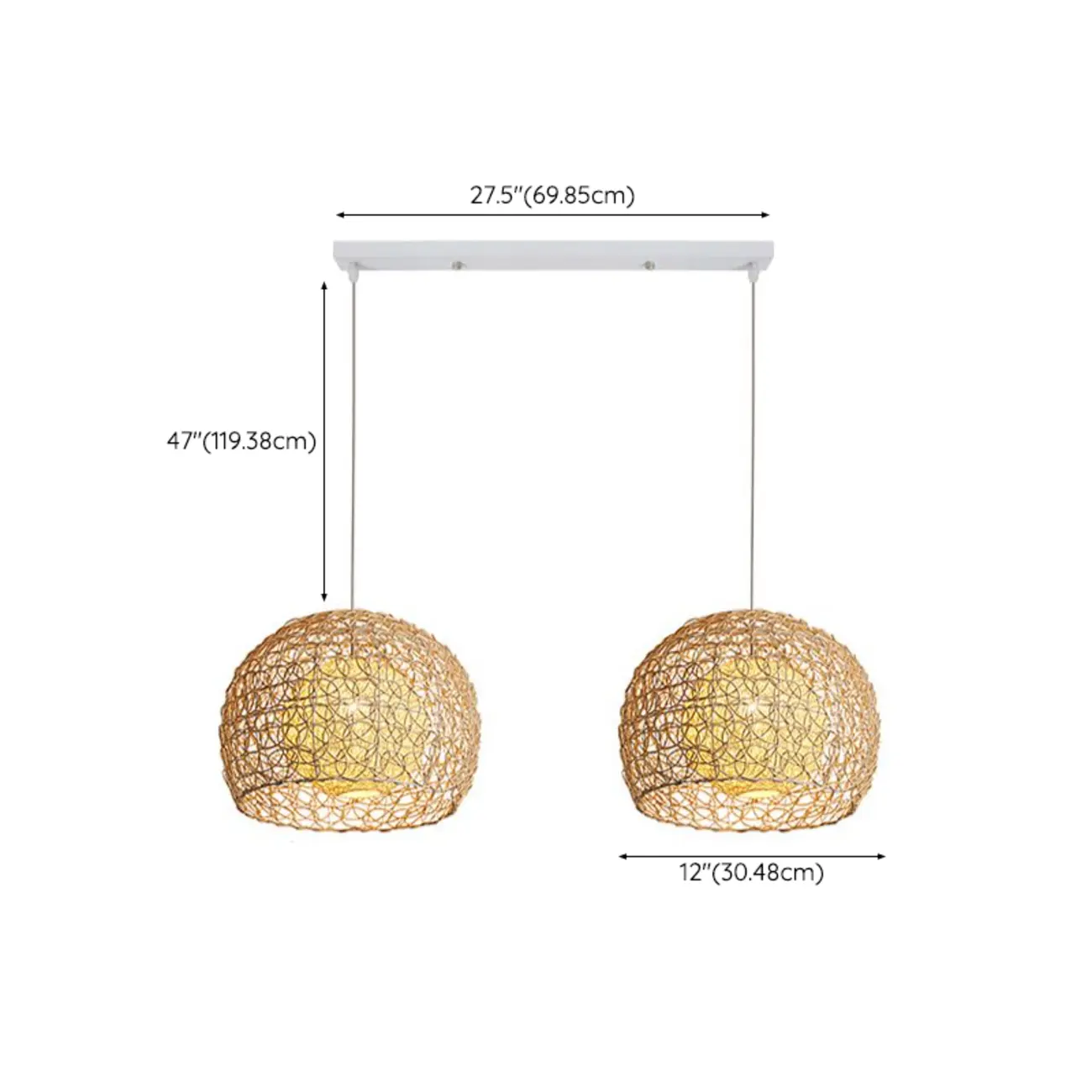 Japanese Rattan Round Lantern Pendant Light for Dining Room Image - 13 | homeyfad