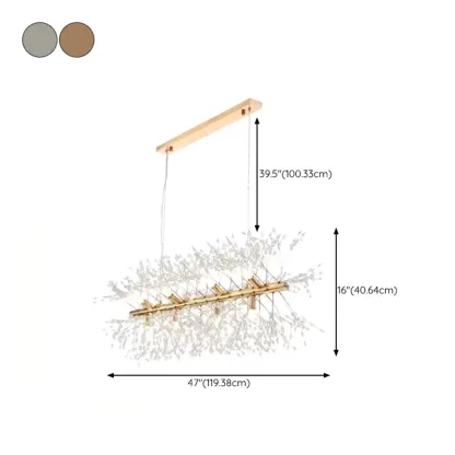 Golden Geometric Crystal Island Light Adjustable Hanging Length Image - 20